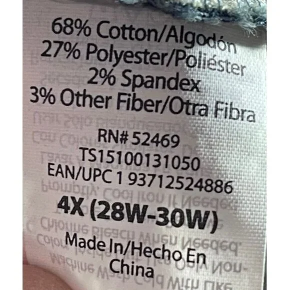 NWT Terra & Sky Womens Plus Size Denim Pull On Bermuda Shorts 4X Dark Wash - Picture 8 of 8